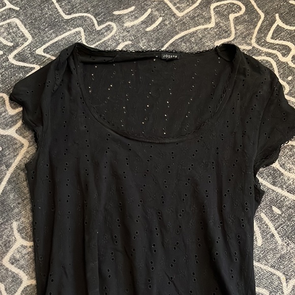 Joseph Black Casual Top Eyelets Size 3 minimalist - Picture 4 of 14